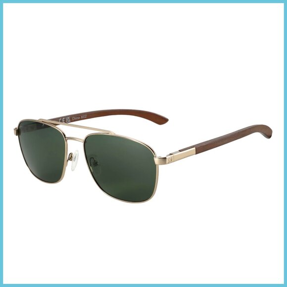 Aviator Wood Polarized Sunglasses for Men 100% UV Protection